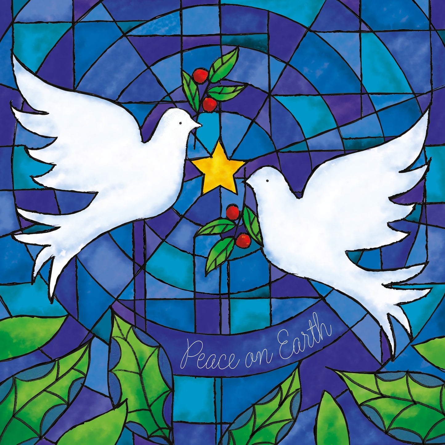 Stained Glass Doves