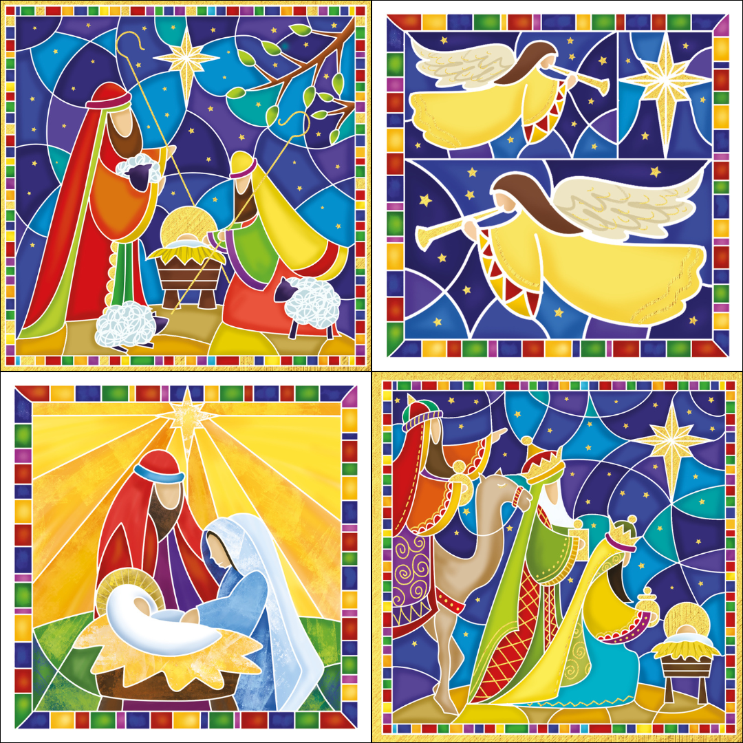 Stained Glass Quad Pack (Pack of 20)